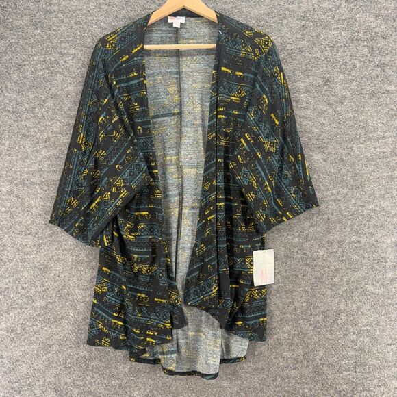 LuLaRoe Sweaters - New LulaRoe Top Women M Medium Black Striped Open Front Lindsay 3/4 Sleeve